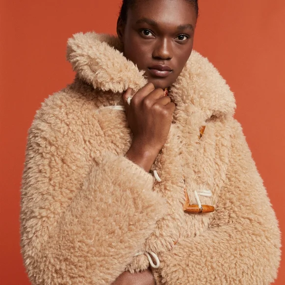 MANGO Bolita Faux Shearling Jacket XS NWT - Picture 2 of 7